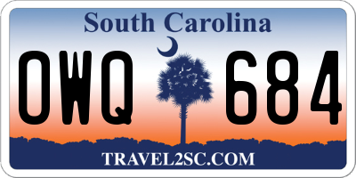 SC license plate OWQ684