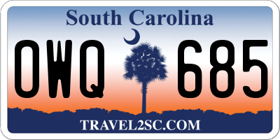 SC license plate OWQ685