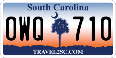 SC license plate OWQ710