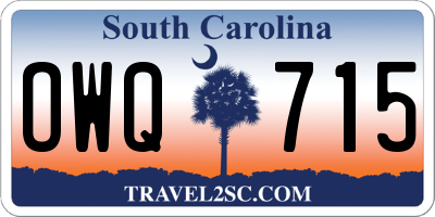 SC license plate OWQ715