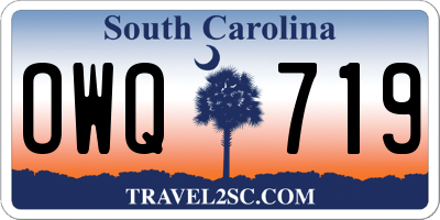 SC license plate OWQ719