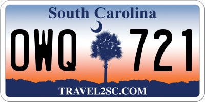 SC license plate OWQ721