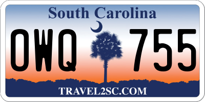 SC license plate OWQ755