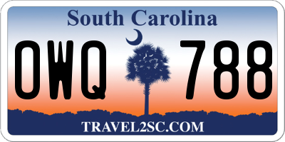 SC license plate OWQ788