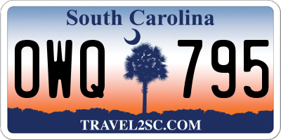 SC license plate OWQ795
