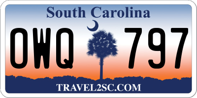 SC license plate OWQ797