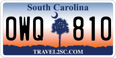 SC license plate OWQ810
