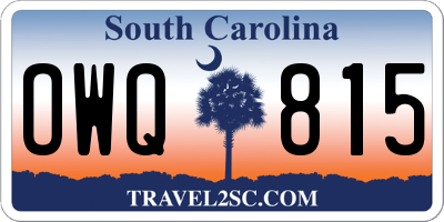 SC license plate OWQ815