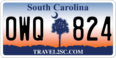 SC license plate OWQ824