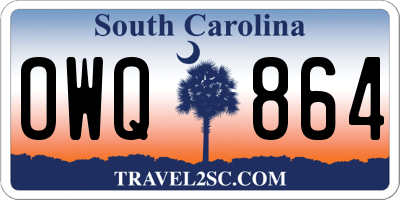 SC license plate OWQ864