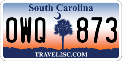 SC license plate OWQ873