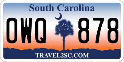 SC license plate OWQ878