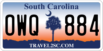 SC license plate OWQ884