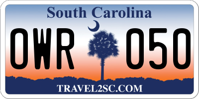 SC license plate OWR050