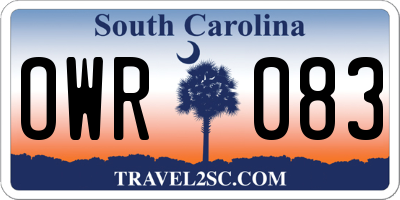 SC license plate OWR083