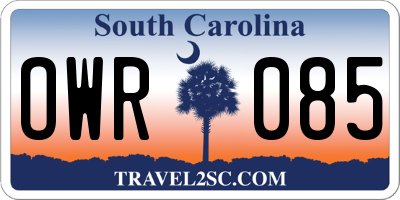 SC license plate OWR085