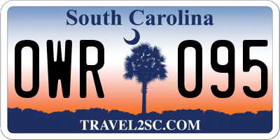 SC license plate OWR095