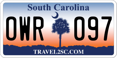 SC license plate OWR097