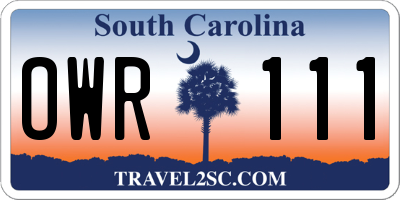 SC license plate OWR111