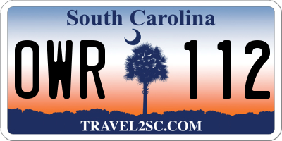 SC license plate OWR112