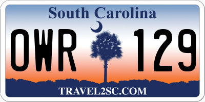 SC license plate OWR129