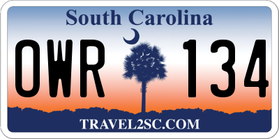SC license plate OWR134