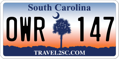 SC license plate OWR147