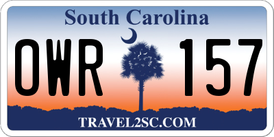 SC license plate OWR157