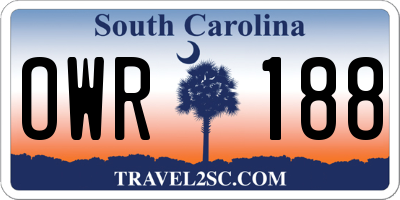 SC license plate OWR188