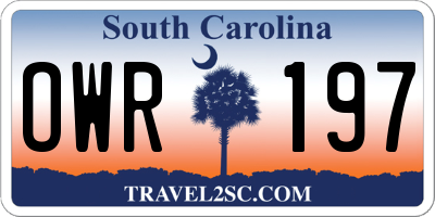 SC license plate OWR197