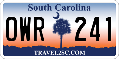 SC license plate OWR241