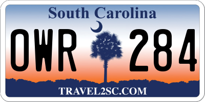 SC license plate OWR284