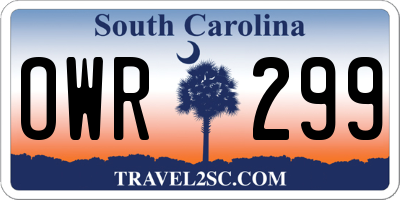 SC license plate OWR299