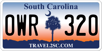 SC license plate OWR320
