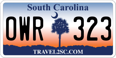 SC license plate OWR323