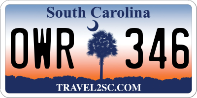 SC license plate OWR346
