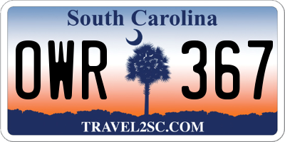 SC license plate OWR367