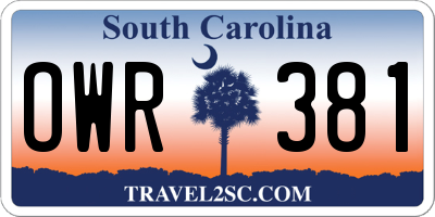 SC license plate OWR381