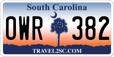 SC license plate OWR382