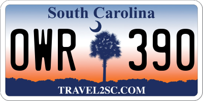 SC license plate OWR390