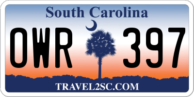 SC license plate OWR397