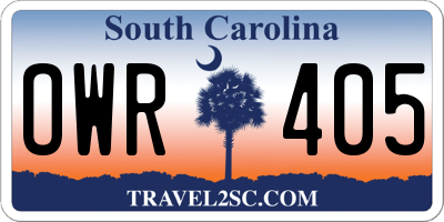 SC license plate OWR405