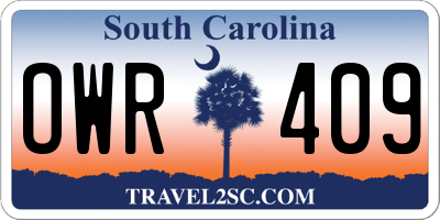 SC license plate OWR409