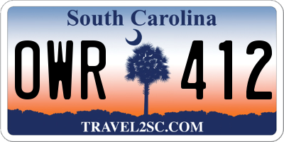 SC license plate OWR412