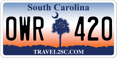 SC license plate OWR420