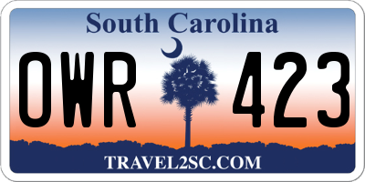 SC license plate OWR423