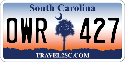 SC license plate OWR427