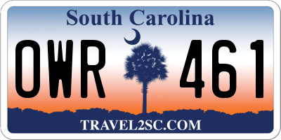 SC license plate OWR461