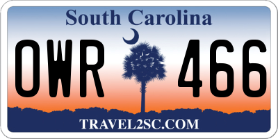 SC license plate OWR466