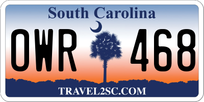SC license plate OWR468